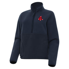 Boston Red Sox Antigua Women's Figure Half-Zip Sweatshirt - Navy