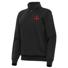 Boston Red Sox Antigua Women's Victory Quarter-Zip Sweatshirt - Black