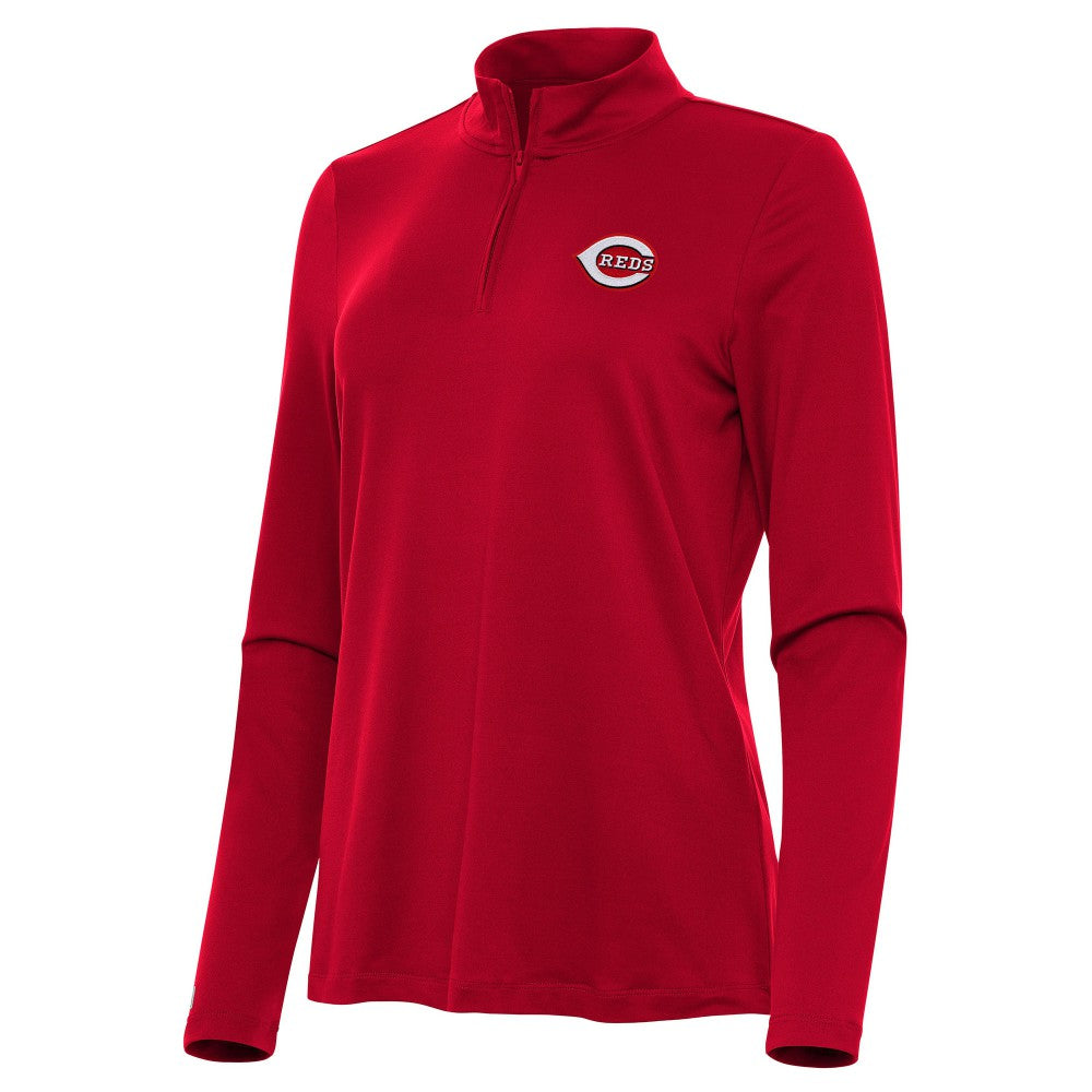 Cincinnati Reds Antigua Women's Reprocess Quarter-Zip Top - Red
