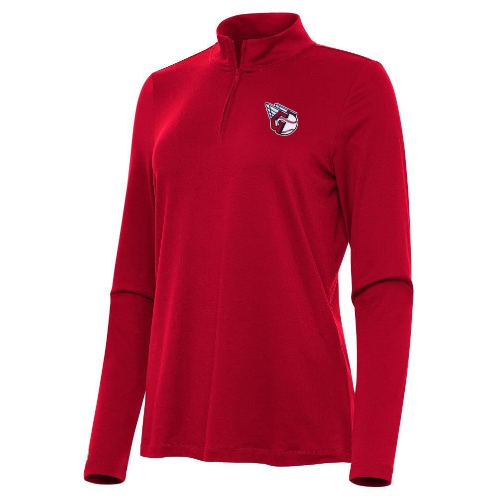 Cleveland Guardians Antigua Women's Reprocess Quarter-Zip Top - Red