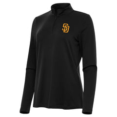 San Diego Padres Antigua Women's Reprocess Quarter-Zip Top - Black