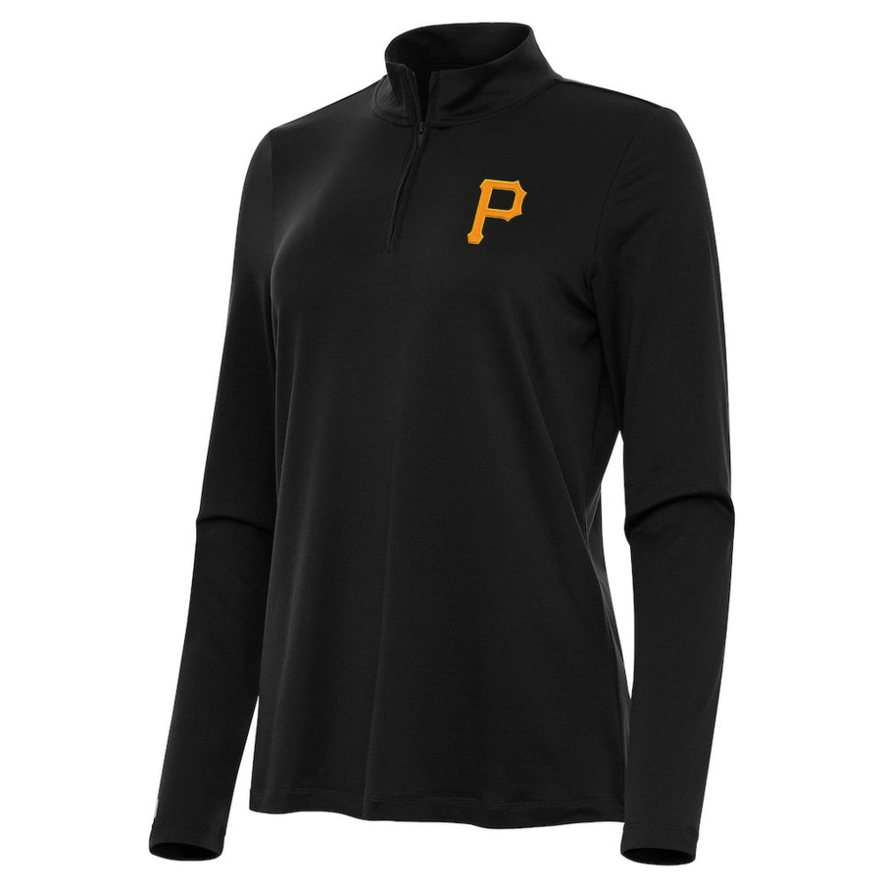 Pittsburgh Pirates Antigua Women's Reprocess Quarter-Zip Top - Black