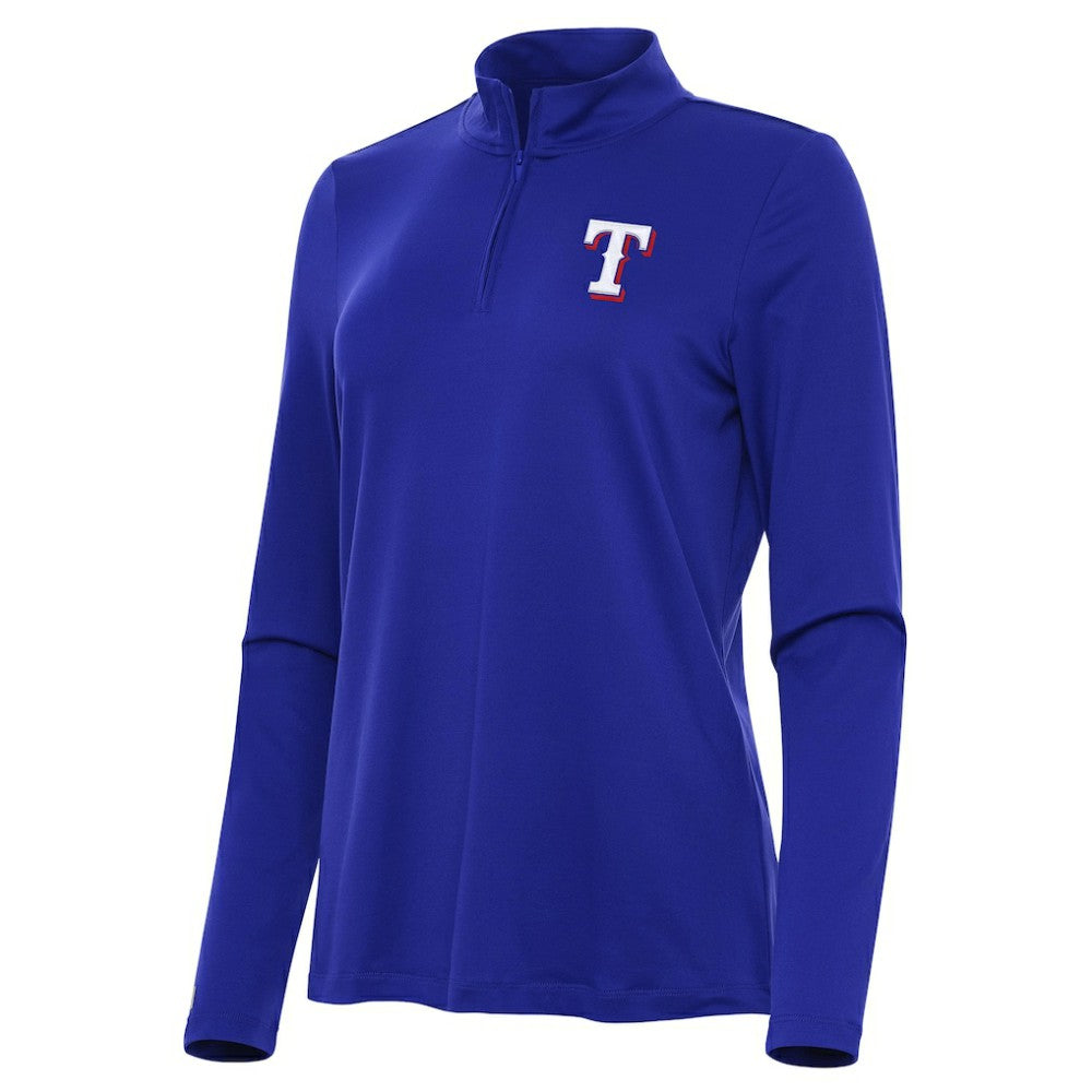 Texas Rangers Antigua Women's Reprocess Quarter-Zip Top - Royal
