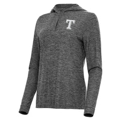 Texas Rangers Antigua Women's Daybreak Quarter-Zip Hoodie - Heather Black