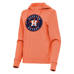 Houston Astros Antigua Women's Justice Pullover Hoodie - Heather Orange