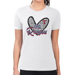 Texas Rangers G-III 4Her by Carl Banks Women's Super-Slim Fit Lightweight Leopard Heart T-Shirt - White