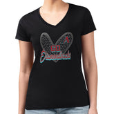 Arizona Diamondbacks G-III 4Her by Carl Banks Women's Super-Slim Fit Lightweight Leopard Heart V-Neck T-Shirt - Black