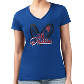 Philadelphia Phillies G-III 4Her by Carl Banks Women's Super-Slim Fit Lightweight Leopard Heart V-Neck T-Shirt - Royal