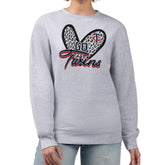 Minnesota Twins G-III 4Her by Carl Banks Women's Leopard Heart Pullover Sweatshirt - Heather Gray