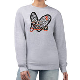 San Francisco Giants G-III 4Her by Carl Banks Women's Leopard Heart Pullover Sweatshirt - Heather Gray