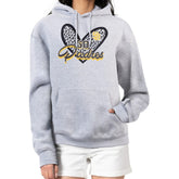 San Diego Padres G-III 4Her by Carl Banks Women's Leopard Heart Pullover Hoodie - Heather Gray