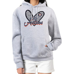 Houston Astros G-III 4Her by Carl Banks Women's Leopard Heart Pullover Hoodie - Heather Gray
