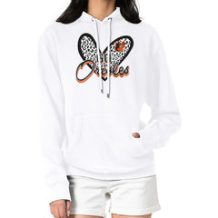 Baltimore Orioles G-III 4Her by Carl Banks Women's Leopard Heart Pullover Hoodie - White