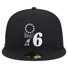 Philadelphia 76ers Camo Print UV 59FIFTY Fitted Hat - Black | New Era cheap