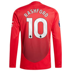 Marcus Rashford Manchester United 2024/25 Home Long Sleeve Player Jersey - Red on sale