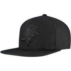 Pittsburgh Penguins Mitchell & Ness Soul Strike Pearl Tonal Snapback Hat Black