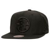 Boston Bruins Mitchell & Ness Soul Strike Pearl Tonal Snapback Hat Black