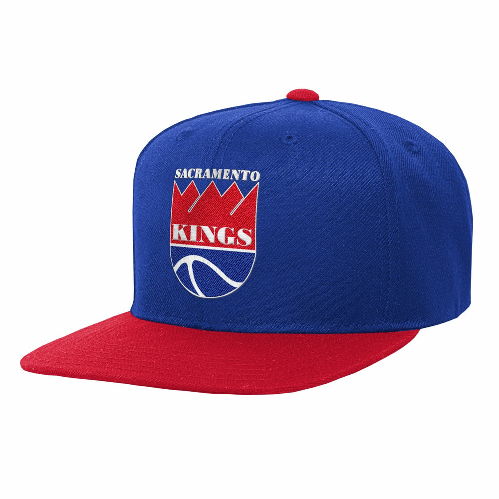 Sacramento Kings Youth Team Logo Two-Tone Flatbrim Snapback Hat - Blue/Red for sale