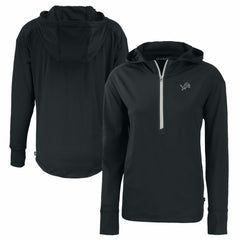 Detroit Lions Cutter & Buck Women's Daybreak Eco Recycled Half-Zip Hoodie - Black for sale