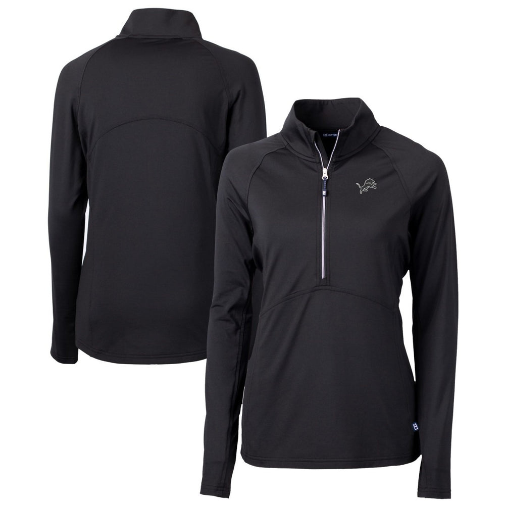 Detroit Lions Cutter & Buck Women's Adapt Eco Knit Stretch Recycled Half-Zip Pullover Top - Black on sale