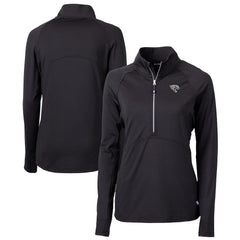 Jacksonville Jaguars Cutter & Buck Women's Adapt Eco Knit Stretch Recycled Half-Zip Pullover Top - Black cheap
