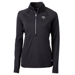 Jacksonville Jaguars Cutter & Buck Women's Adapt Eco Knit Stretch Recycled Half-Zip Pullover Top - Black cheap