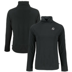 Miami Dolphins Cutter & Buck Women's Coastline Epic Comfort Eco Recycled Funnel Neck Pullover Sweatshirt - Black discount