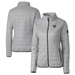 Las Vegas Raiders Cutter & Buck Women's Rainier PrimaLoft Eco Insulated Full-Zip Puffer Jacket - Gray sale