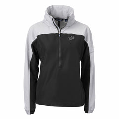 Detroit Lions Cutter & Buck Women's Charter Eco Recycled Half-Zip Hoodie Anorak Jacket - Black/Gray cheap