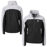 Green Bay Packers Cutter & Buck Women's Charter Eco Recycled Half-Zip Hoodie Anorak Jacket - Black/Gray discount