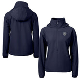 Chicago Bears Cutter & Buck Women's Charter Eco Recycled Half-Zip Hoodie Anorak Jacket - Navy sale