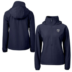 Chicago Bears Cutter & Buck Women's Charter Eco Recycled Half-Zip Hoodie Anorak Jacket - Navy sale