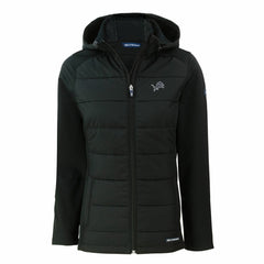 Detroit Lions Cutter & Buck Women's Evoke Hybrid Eco Softshell Recycled Full-Zip Hoodie Jacket - Black for sale