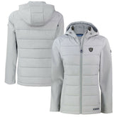 Las Vegas Raiders Cutter & Buck Women's Evoke Hybrid Eco Softshell Recycled Full-Zip Hoodie Jacket - Gray discount
