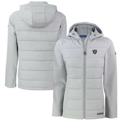Las Vegas Raiders Cutter & Buck Women's Evoke Hybrid Eco Softshell Recycled Full-Zip Hoodie Jacket - Gray discount