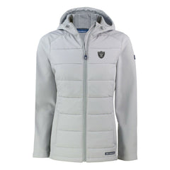 Las Vegas Raiders Cutter & Buck Women's Evoke Hybrid Eco Softshell Recycled Full-Zip Hoodie Jacket - Gray discount