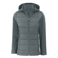 Buffalo Bills Cutter & Buck Women's Evoke Hybrid Eco Softshell Recycled Full-Zip Hoodie Jacket - Dark Gray sale
