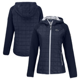 Denver Broncos Cutter & Buck Women's Rainier PrimaLoft Eco Hybrid Full-Zip Hoodie Jacket - Navy discount