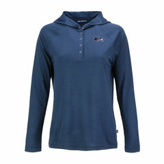 Seattle Seahawks Cutter & Buck Women's Coastline Epic Comfort Eco Recycled Long Sleeve Hoodie T-Shirt - Navy sale