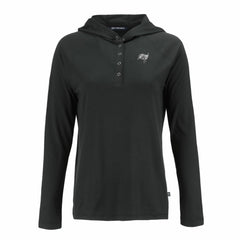 Tampa Bay Buccaneers Cutter & Buck Women's Coastline Epic Comfort Eco Recycled Long Sleeve Hoodie T-Shirt - Black sale