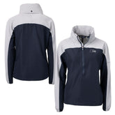 Seattle Seahawks Cutter & Buck Women's Charter Eco Recycled Half-Zip Hoodie Anorak Jacket - College Navy outlet