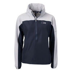 Seattle Seahawks Cutter & Buck Women's Charter Eco Recycled Half-Zip Hoodie Anorak Jacket - College Navy outlet