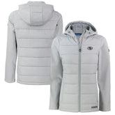 San Francisco 49ers Cutter & Buck Women's Evoke Hybrid Eco Softshell Recycled Full-Zip Hoodie Jacket - Gray discount