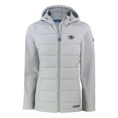 San Francisco 49ers Cutter & Buck Women's Evoke Hybrid Eco Softshell Recycled Full-Zip Hoodie Jacket - Gray discount
