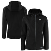 Washington Commanders Cutter & Buck Women's Evoke Eco Softshell Recycled Full-Zip Hoodie Jacket - Black for sale