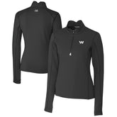 Washington Commanders Cutter & Buck Women's Traverse Stretch DryTec Quarter-Zip Top - Black cheap