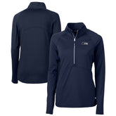 Seattle Seahawks Cutter & Buck Women's Adapt Eco Knit Stretch Recycled Raglan Half-Zip Top - College Navy outlet