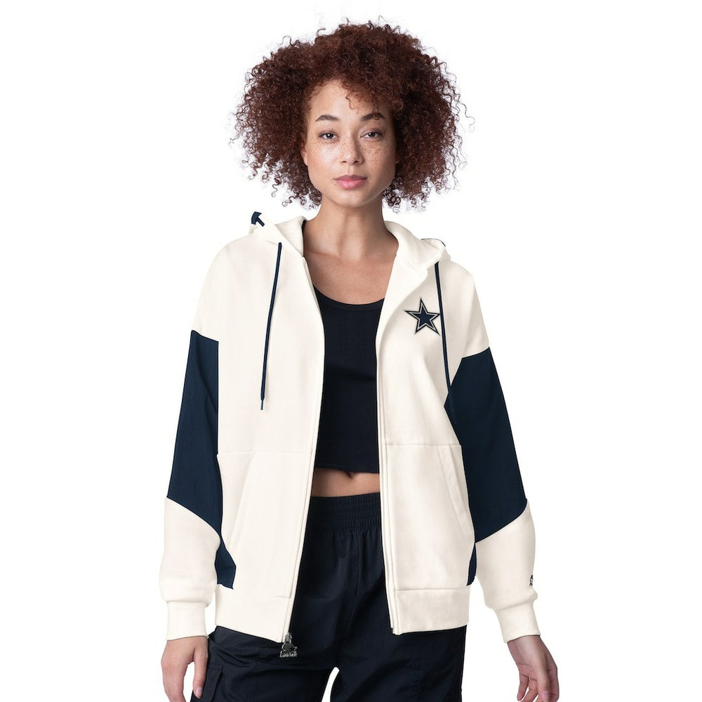 Dallas Cowboys Starter Women's Scrimmage Full-Zip Hoodie - White discount