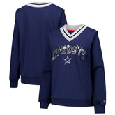 Dallas Cowboys Tommy Hilfiger Women's Alice V-Neck Pullover Sweatshirt - Navy cheap
