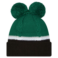 New York Jets New Era Women's Double Bubble Cuffed Knit Hat with Poms - Green outlet